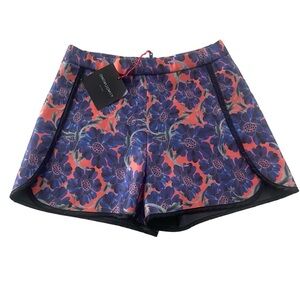 Cynthia Rowley Neoprene Shorts Large Orange Flower NWT NEW Blue Purple